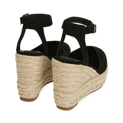 Espadrillas nere in canvas, platform 8,5 cm, Primadonna, 214981916CANERO035, 003 preview