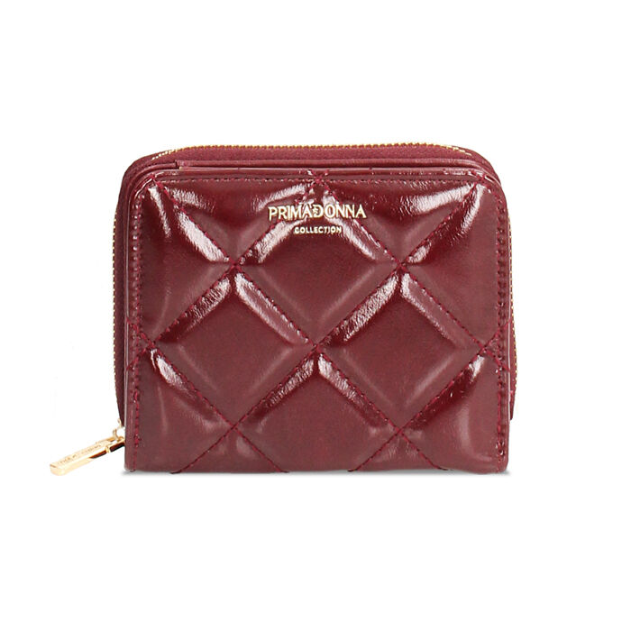Portefeuille bordeaux brillant avec détails élégants, Primadonna, 265102407EUBORDUNI