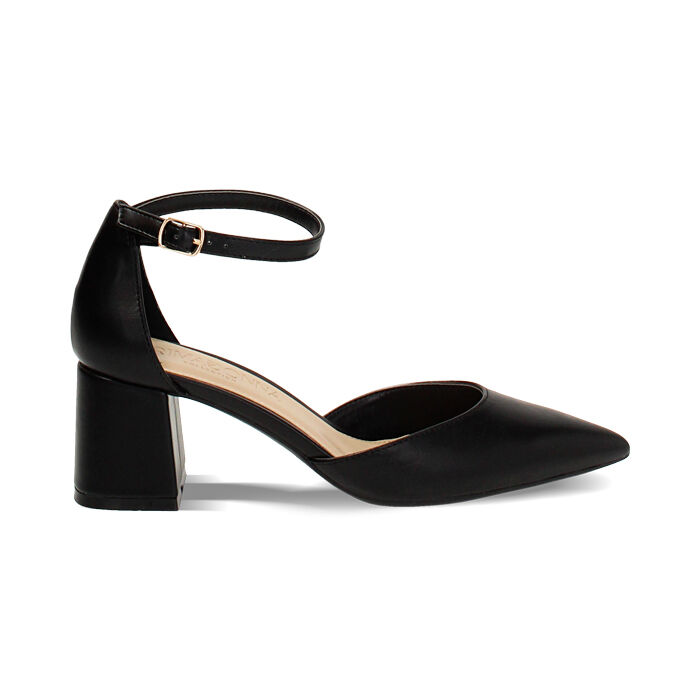Open shank mujer negras con tacón ancho, Primadonna, 252121505EPNERO036