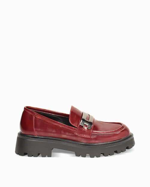ZAPATOS MOCASIN SINTETICO BRILLANTE BORD, BURGUNDY