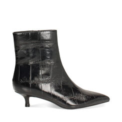 Tronchetti neri in stampa cocco con tacco di 4,5 cm, Primadonna, 264908607CCNERO036, 001a