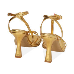 Sandali oro stampa vipera, tacco 9,5 cm , Primadonna, 192183619EVOROG039, 004 preview