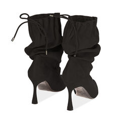Ankle boots neri in microfibra, 8,5 cm , Soldés, 182180110MFNERO035, 003 preview