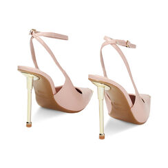 Décolleté slingback nude con punta oro, tacco 11 cm, Primadonna, 232188801ABNUDE035, 003 preview