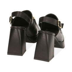 Sabot neri in pelle, tacco 9 cm , Primadonna, 19L640071PENERO038, 003 preview