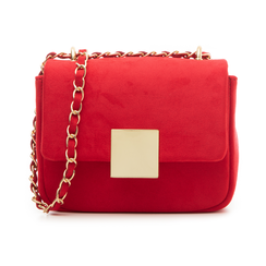 Borsa piccola rossa in microfibra,