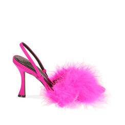 Décolleté fucsia con piume, tacco 9,5 cm , Primadonna, 202126320LYFUCS037, 001a