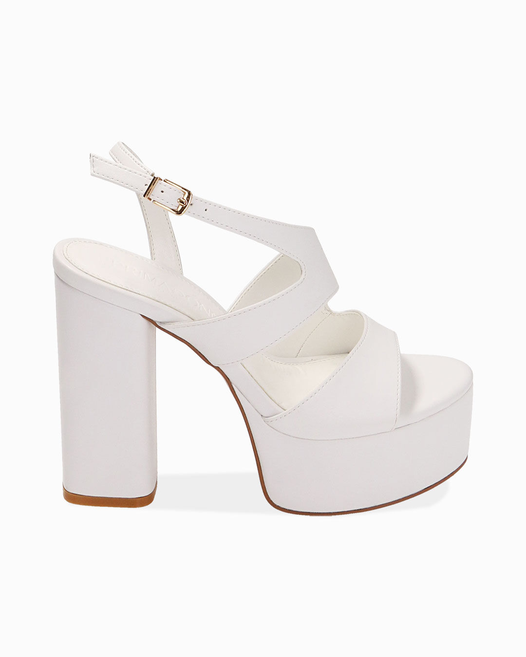 Sandali platform bianchi, tacco 12 cm