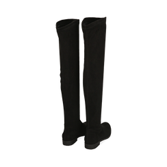 Overknee flat neri in microfibra, Scarpe, 143072210MFNERO036, 003 preview