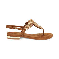 Sandali bassi donna cognac in microfibra, Primadonna, 254909987MFCOGN035, 001 preview