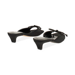 Mules de punta abierta mujer negras en tejido, Primadonna, 254927801LYNERO041, 004 preview