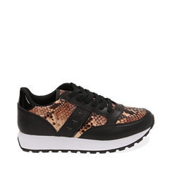 Sneakers marroni stampa pitone, Primadonna, 162619079PTMARR035, 001a
