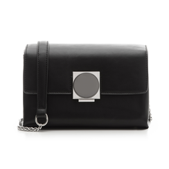 Borsa piccola nera in eco-pelle con chiusura metal,
