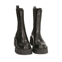 Chelsea boots neri in pelle, tacco 5,5 cm , Primadonna, 20A512039PENERO036, 002a