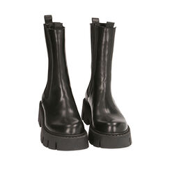 Botines Chelsea de piel negra, tacón de 5,5 cm, Primadonna, 20A512039PENERO038, 002a