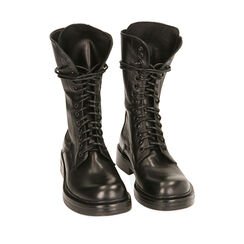 Botas  militares de cuero negro, 205317427PENERO036, 002a