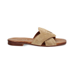 Sandales plates femme taupe en daim, Primadonna, 257239352CMTAUP036, 001 preview