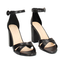 Sandale à talon femme noire avec talon large, Primadonna, 252783454EPNERO035, 003 preview