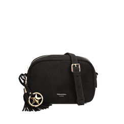 Mini bag nera in microfibra con tracolla rimovibile, Primadonna, 265126459MFNEROUNI, 001a