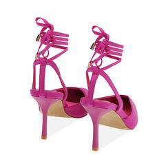 Décolleté slingback fucsia in tessuto, tacco 8,5 cm, Primadonna, 212162801LYFUCS036, 004 preview
