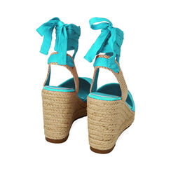 Espadrillas celesti in raso, zeppa 10 cm, Primadonna, 214998040RSCELE035, 003 preview