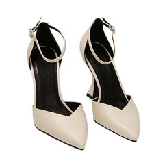 Décolleté cinturino panna, tacco 9 cm, Primadonna, 222101211EPPANN035, 002 preview