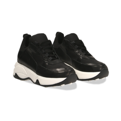 Sneakers nere con zeppa effetto “wave”, Primadonna, 12A600999PENERO035, 002 preview