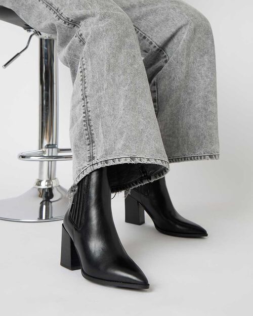 ZAPATOS BOTAS CA&Ntilde;A CORTA SINTETICO BRILL, BLACK