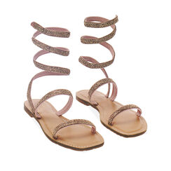 Sandalias bajas nude de microfibra con piedras, Primadonna, 234986601MPNUDE036, 002a