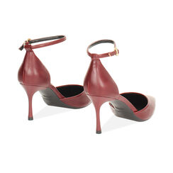 Décolleté open shank bordeaux con tacco 7,5 cm da donna, Primadonna, 262178010EPBORD035, 004 preview