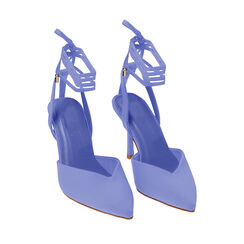 Décolleté slingback viola in tessuto, tacco 8,5 cm, Primadonna, 212162801LYVIOL037, 002 preview