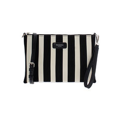 Pochette donna nera-panna in canvas, Primadonna, 255125738CANEPAUNI, 001 preview