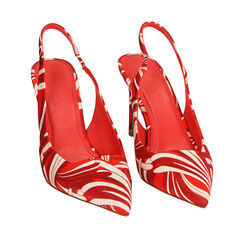 Zapatos destalonados de raso rojo, tacón 10 cm, REBAJAS, 192194101RSMURO039, 002a