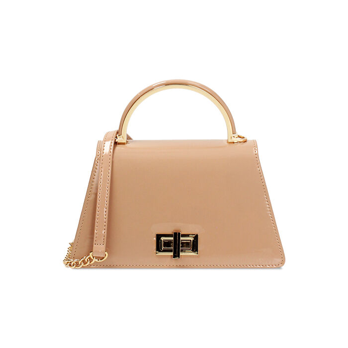 Mini bolsa de mujer nude en charol, Primadonna, 255126021VENUDEUNI
