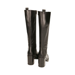 Botas negras de plataforma en piel, tacón de 9 cm., Primadonna, 20L622010PENERO035, 003 preview