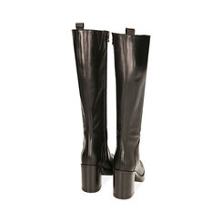 Botas negras de plataforma en piel, tacón de 9 cm., SPECIAL WEEK, 20L622010PENERO035, 003 preview
