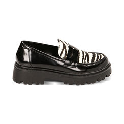 Mocassini zebra in cavallino, Primadonna, 224954351CVZEBR035, 001 preview