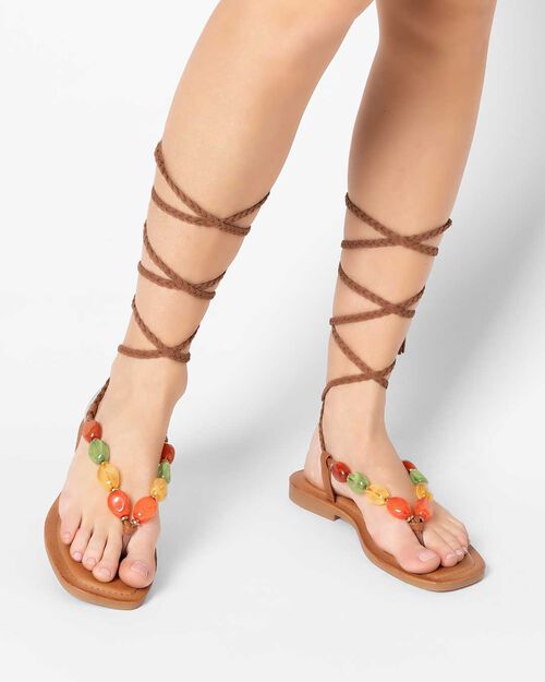 WOMEN SHOES FLAT SYNTHETIC COGN, COGNAC