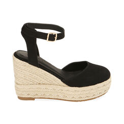 Espadrillas nere in canvas, platform 8,5 cm, Primadonna, 214981916CANERO035, 001 preview