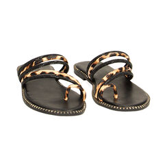 Sandali bassi nero-leopard con pietre, Ultime occasioni, 234965518ETNELE035, 002 preview