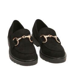 WOMEN SHOES MOCASSINS MICROFIBER NERO, Primadonna, 224902001MFNERO036, 002a