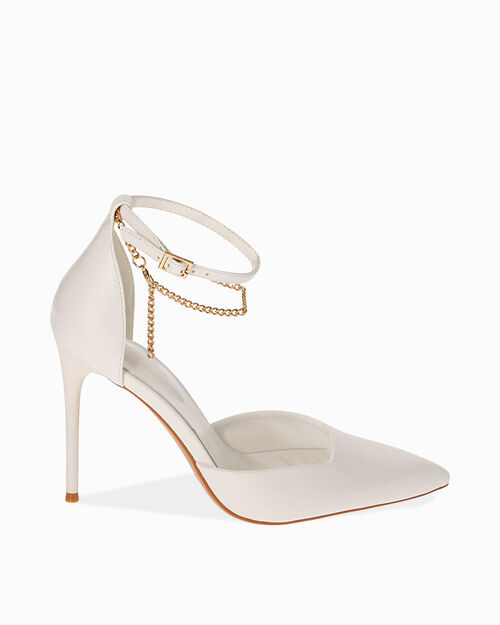 D&eacute;collet&eacute; bianche, tacco 10,5 cm