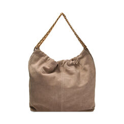 Borsa a spalla taupe in camoscio, Primadonna, 22U309912CMTAUPUNI, 003 preview
