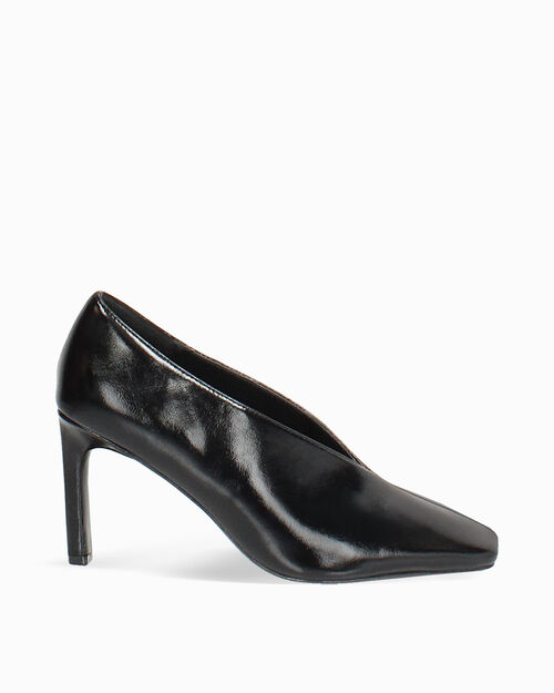 D&eacute;collet&eacute; nere lucide tacco 8,4 cm, BLACK