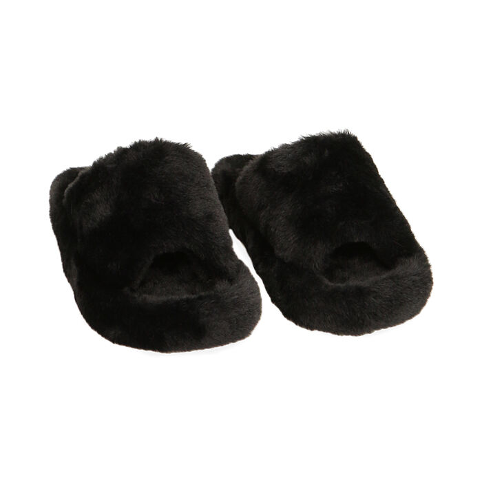 Ciabatte donna nere fluffy Primadonna Collection