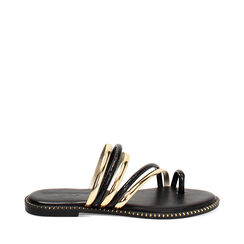 Sandali bassi donna neri in pitone, Primadonna, 254965566PTNERO036, 001a