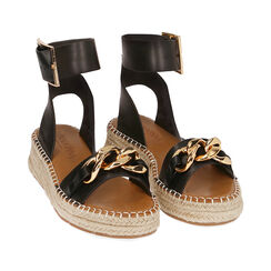 Sandali maxi-chain neri, zeppa 4,5 cm , Ultime occasioni, 194901926EPNERO036, 002 preview