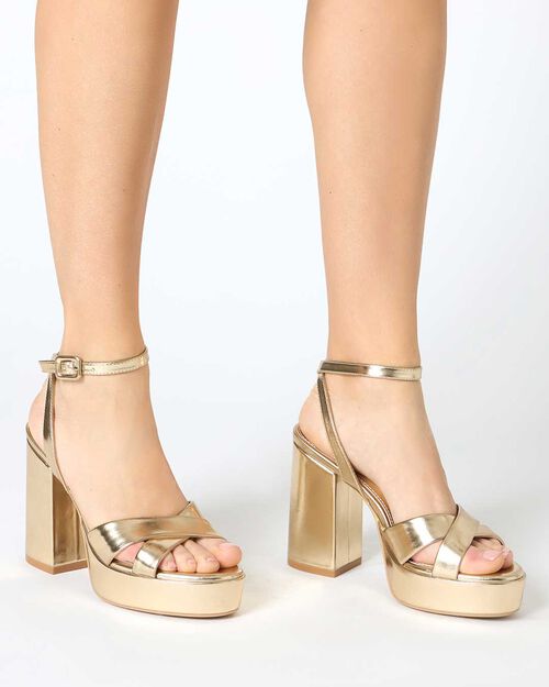 ZAPATOS SANDALIA LAMINADO OROG, GOLD