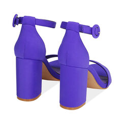 Sandali viola in lycra, tacco 9 cm , Fuori Tutto, 192783414LYVIOL036, 004 preview