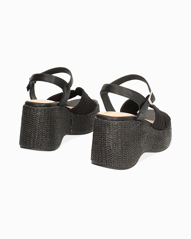 Zeppe donna nere in raffia image number null